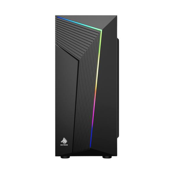 Case gamer Eagle Warrior CG10AARA001C vista frontal con iluminación RGB