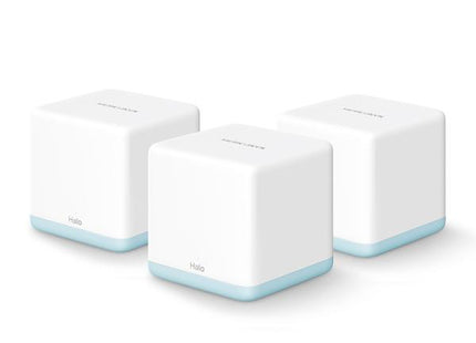 Sistema WiFi Mesh Mercusys Halo H30 AC1200 pack de 3 routers vista frontal