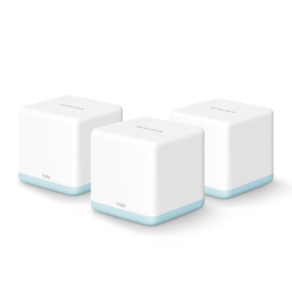 Sistema WiFi Mesh Mercusys Halo H30 AC1200 pack de 3 routers vista frontal