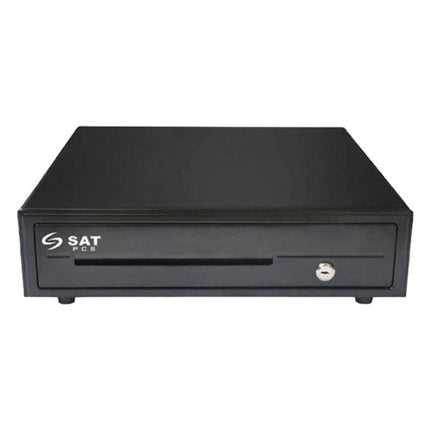 Gaveta de Dinero SAT América 119X Black | 410x420x100mm | 5 Compartimientos para Billetes | 8 Compartimientos para Monedas | Apertura Automática y Manual