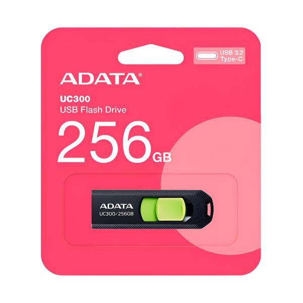Memoria USB ADATA UC300 | 256GB | USB 3.2 Gen1 | Type-C | Lectura hasta 100MB/s | Diseño Retráctil