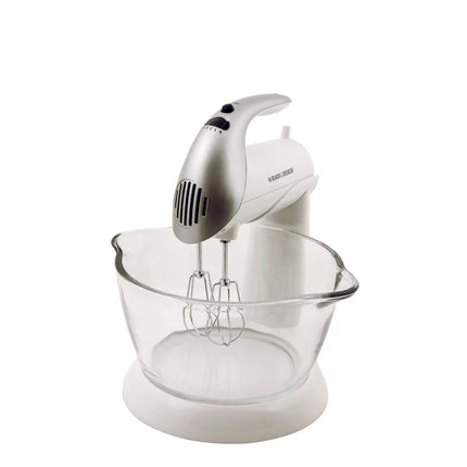 Batidora de Pedestal Black+Decker MX900 | 250 W | 5 Velocidades | Tazón Giratorio 3.5 L | Blanca