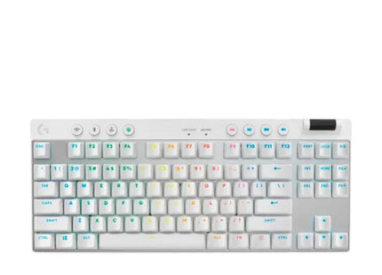 Teclado Logitech G Pro X TKL en setup gaming completo mostrando su diseño profesional inalámbrico