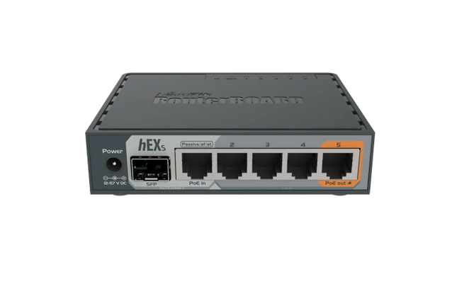 MikroTik Router hEX S 5 Puertos Gigabit y SFP, RB760iGS