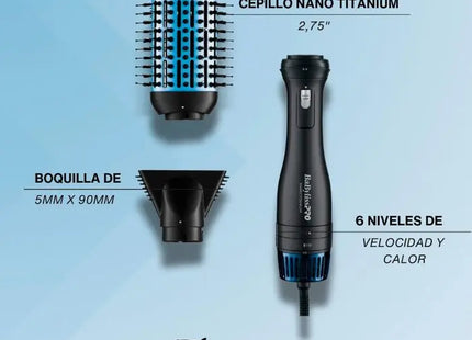 Cepillo Capilar BaByliss Hot Air Brush 2 en 1 Dual Ionic | Para peinar y reducir el frizz con tecnología iónica