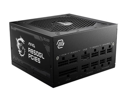 Fuente de poder MSI MAG A850GL 850W con certificación 80 Plus Gold y conectores modulares