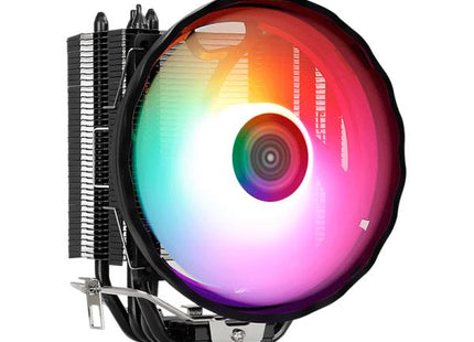 ABANICO AEROCOOL RAVE 4 ARGB PWM 4P PARA CPU  CON TECNOLOGIA HEAT CORE TOUCH CON 4 TUBOS DE CALOR TERMICO SOLUCION DE REFRIGERACION PWM NEGRO ACTC-RV30417.02