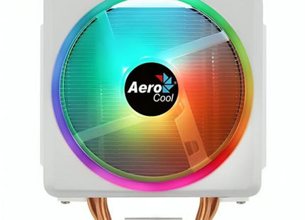 Abanico AeroCool Cylon 4F WH ARGB PWM 4P para CPU | Tecnología Heat Core Touch | 4 Tubos de Calor Térmico | Iluminación LED RGB | Blanco