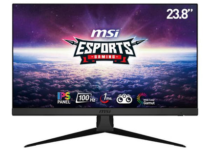 Monitor MSI G2412V en configuración gaming con colores vibrantes en pantalla