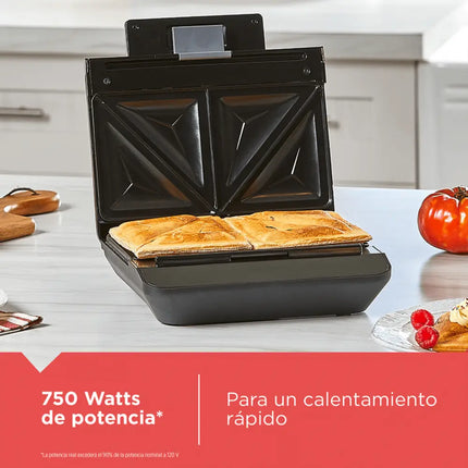 Sandwichera Black+Decker SM602F-1BDLA | 750 W | Placas Antiadherentes | Clip de Cierre | Almacenamiento Vertical