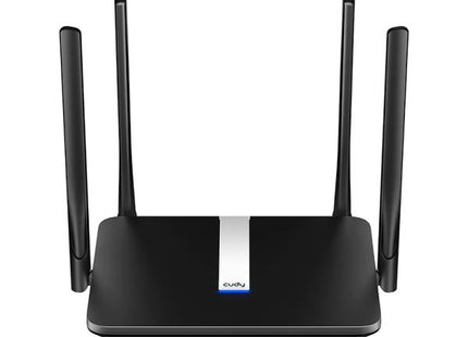 Router Cudy LT500-AU 4G LTE AC1200 negro con antenas desmontables vista frontal