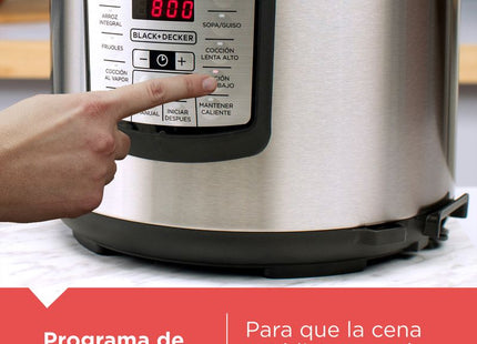 Black+Decker olla multiusos digital PR100SD, panel de control digital