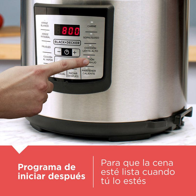 Black+Decker olla multiusos digital PR100SD, panel de control digital