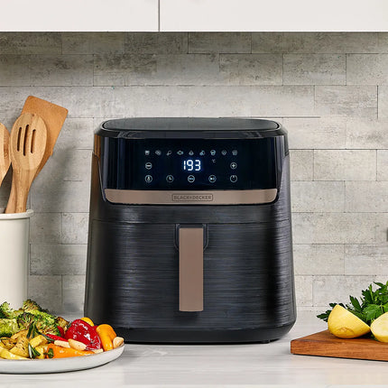 Freidora de Aire Black+Decker Purifry Digital AFBD82-1BDLA | 8L | 1700W | 9 Funciones | Temperatura hasta 200°C | Negro/Champagne