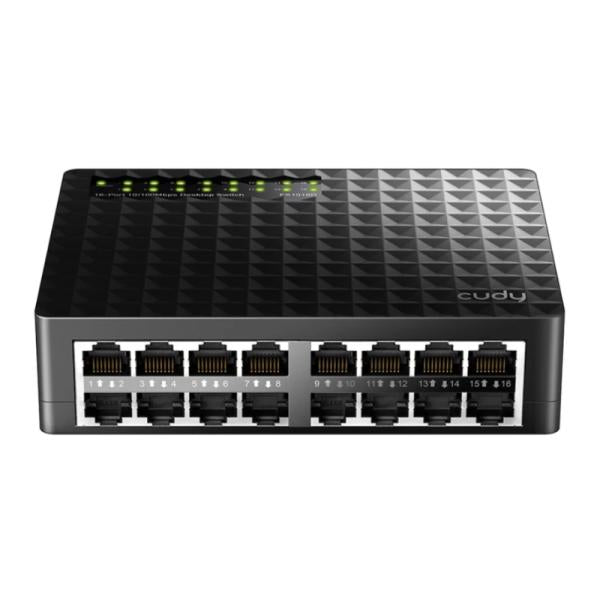 Switch Cudy FS1016D 1.0 | 16 Puertos RJ45 | 10/100 Mbps | No Administrable | Plug and Play | Carcasa Plástica