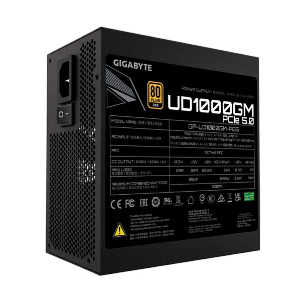 FUENTE DE PODER GIGABYTE 1000W  80 PLUS GOLD GP-UD1000GM PG5 REV