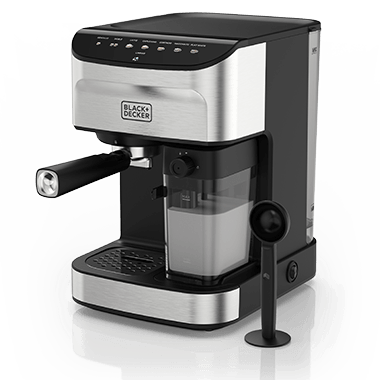 BLACK+DECKER EM0412-1SDLA Máquina Espresso 20 Bares 1350 W con Tanque de Agua 1.8 L
