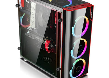 Case Gaming RGB Eagle Warrior CG06Z3RA001C Mid Tower vista frontal con panel acrílico y iluminación LED