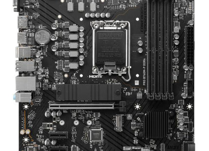 Empaque original de la tarjeta madre MSI PRO B760M-P con especificaciones LGA 1700