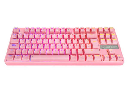 Teclado gaming mecánico Eagle Warrior TKL con iluminación RGB multicolor vista frontal