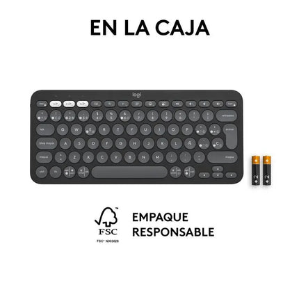 Teclado en Español Logitech Pebble Keys 2 K380S | 70% Compacto | Inalámbrico Bluetooth