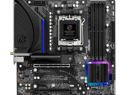 Tarjeta Madre ASRock B650M PG Riptide WiFi | Micro ATX | AM5 | DDR5 hasta 7200+ MHz | WiFi 6E