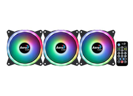 Abanico AeroCool Duo 12 Pro | 3 Ventiladores ARGB Pro | 120mm | Concentrador de Control RGB | Control Remoto