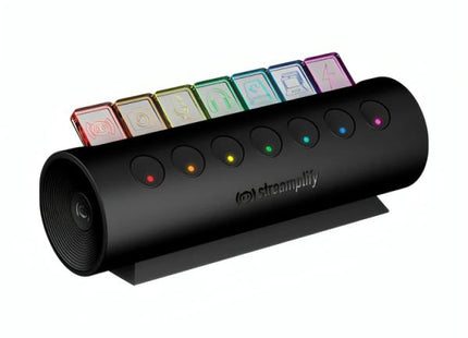 TECLADO STREAMING + HUB STREAMPLIFY 7 PUERTOS USB,TECLADO,MOUSE,WEBCAM,DISPOSITIVO DE CARGA 7-RGB-US-F-BK SPUH-HC71257.11