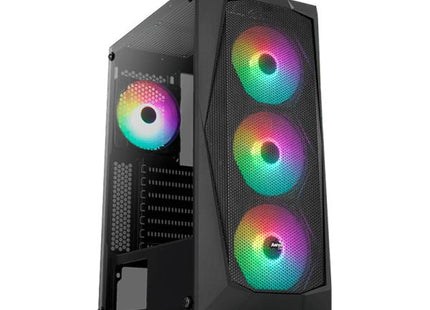 CASE GAMING RGB AEROCOOL FALCON G-BK-V1 MID TOWER VENTILADORES 4 DE 120MM CON VIDRIO TEMPLADO LATERAL Y MALLA FRONTAL ACCM-PV41143.11