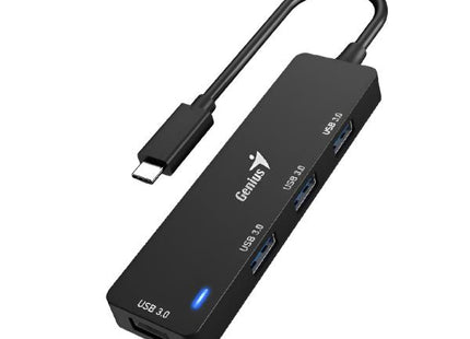 HUB Genius RS2 UH-400 | 4 Puertos USB 2.0 | Alámbrico | Compacto y portátil | Color Negro