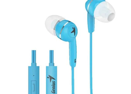 Audífono Genius HS-M320 | Alámbrico | Jack 3.5mm | Micrófono Integrado | Celeste