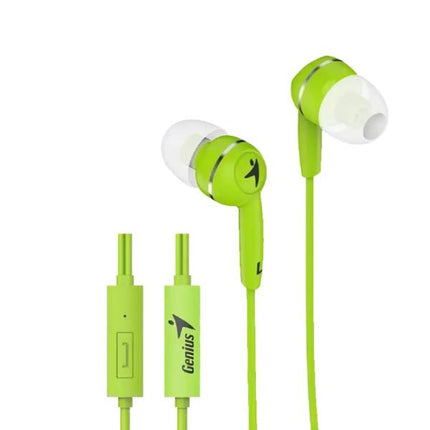 Audífono Genius HS-M320 | Alámbrico 3.5mm | Micrófono Integrado | Diseño Ergonómico | Verde