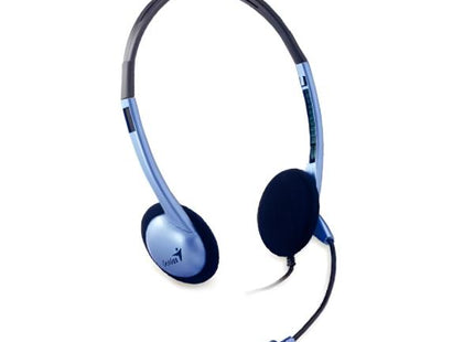Headset Genius HS-02B | Alámbrico 3.5mm | Micrófono ajustable | Diadema liviana | Color Azul