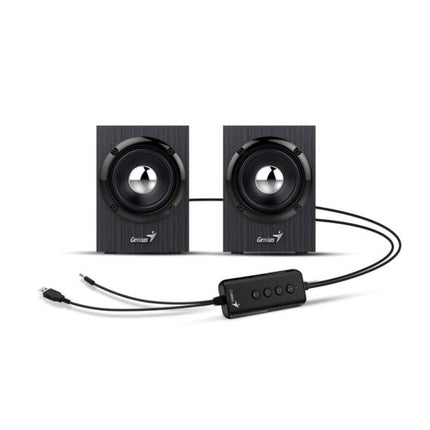 Parlante Genius SP-HF385 | 2.0 Canal | Bluetooth | Potencia de 20W | Entrada 3.5mm | Diseño de Madera