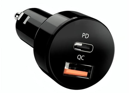 Cargador para Carro Genius PD-36AC-CAR | 36W | USB-C + USB-A | Carga Rápida | Negro