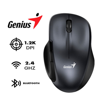 Mouse Genius RS2 Ergo 8200S | Inalámbrico con Receptor USB | 1600 DPI | Diseño Ergonómico | 6 Botones