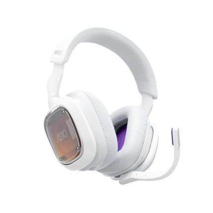 Headset Gaming Inalámbrico Logitech Astro A30 White/Purple | 3.5mm | Bluetooth 5.3 | LIGHTSPEED 2.4GHz | Micrófono Desmontable | 27h Batería | Compatible con PS5/PS4/PC/MAC
