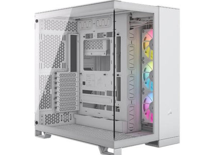 Case Gaming Corsair 6500X RGB White | Media Torre | Doble Cámara | Vidrio Templado | 3 Ventiladores RGB