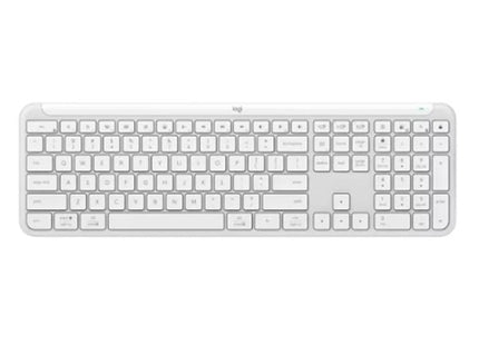 Vista trasera del Logitech Signature Slim K950 con interruptor de encendido