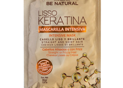 Mascarilla Lisso Keratina 35 g | Placenta Life | Mini tratamiento intensivo para liso prolongado y frizz controlado