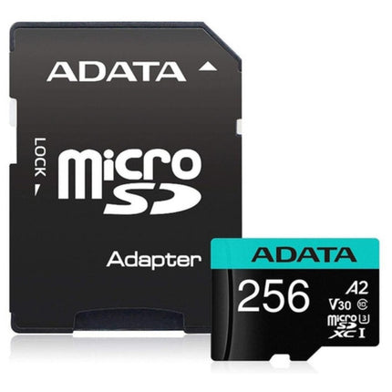 Tarjeta de Memoria ADATA Premier Pro microSDXC | 256GB | Clase 10 UHS-I U3 V30 A2 | Hasta 100/85 MB/s | Con Adaptador SD