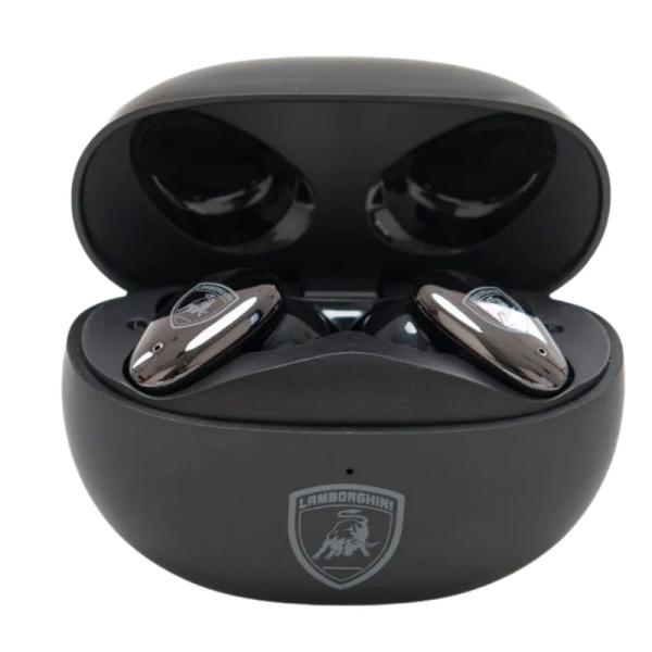 Audífonos Lamborghini Lambo Bud Huracán 300 inalámbricos bluetooth color negro vista frontal