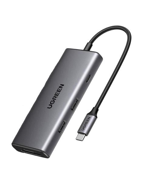 Hub USB-C UGREEN CM498 | 6 en 1 | 2x HDMI 4K@60Hz | 2x USB-A | 2x USB-C