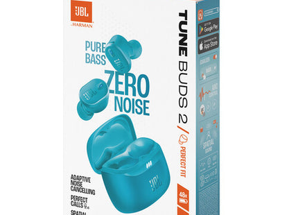 JBL Tune Buds 2 junto a dispositivo móvil mostrando conectividad Bluetooth