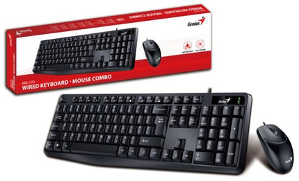 Teclado y Mouse Genius KM-170 Alámbrico | Español | Diseño Ergonómico | Conector USB