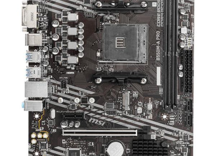 Empaque original de la tarjeta madre MSI B550M-A PRO con accesorios incluidos