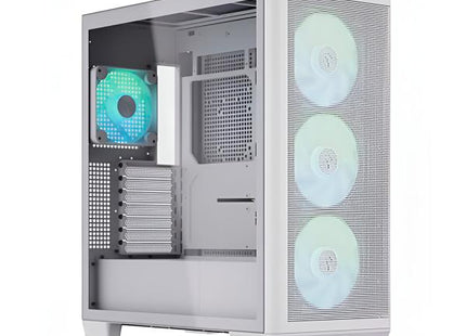 CASE GAMING RGB APNX  C1-WT-v1 MID TOWER VENTILADORES 4 DE CON MALLA FRONTAL Y LATERAL APCM-CR01043.21