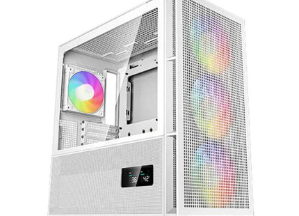 Case Gaming DeepCool CH560 Digital WH R-CH560-WHAPE4D-G1 | Media Torre | Vidrio Templado | 3 Ventiladores ARGB 140mm | Pantalla Digital Doble | Blanco