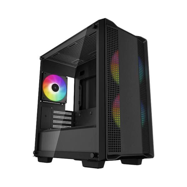 Case Gaming RGB DeepCool CC360 Mini Tower R-CC360| 3 Ventiladores de 140 mm | Vidrio Lateral | Malla Frontal