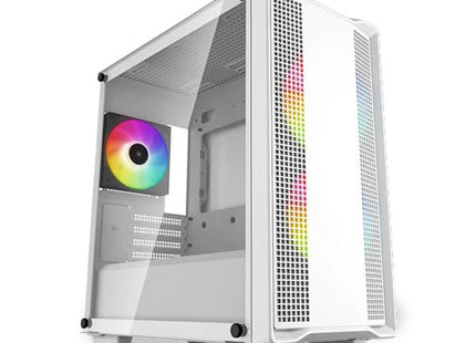 Case Gaming RGB DeepCool CC360 Mini Tower R-CC360-WHAPM3-G1 | 3 Ventiladores de 140 mm | Vidrio Lateral | Malla Frontal